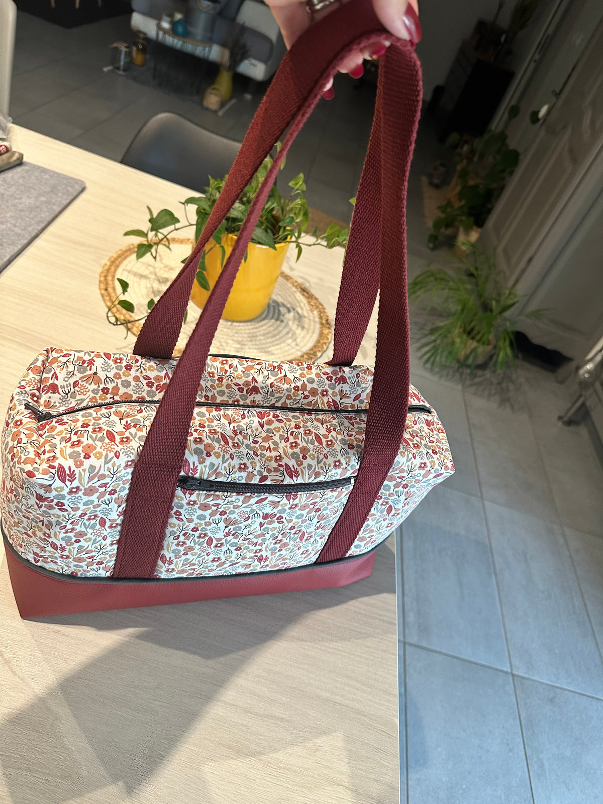 Petit Sac Week-End Simili Cuir – 34x14x21 cm, Fait Main | Le Petit Atelier 27
