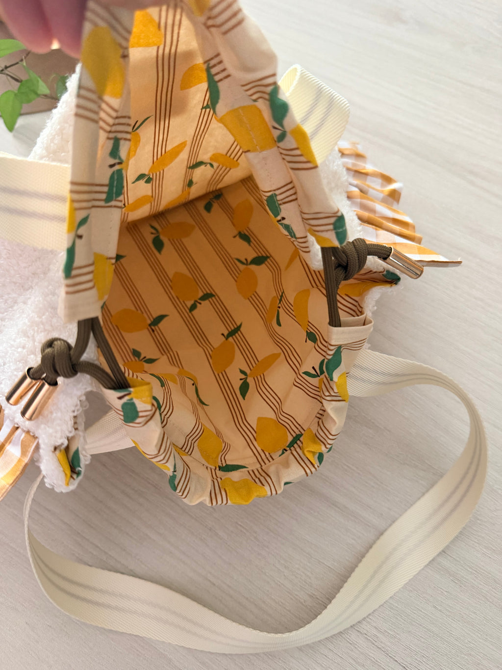 Sac Totebag Citron – Blanc & Vichy Miel