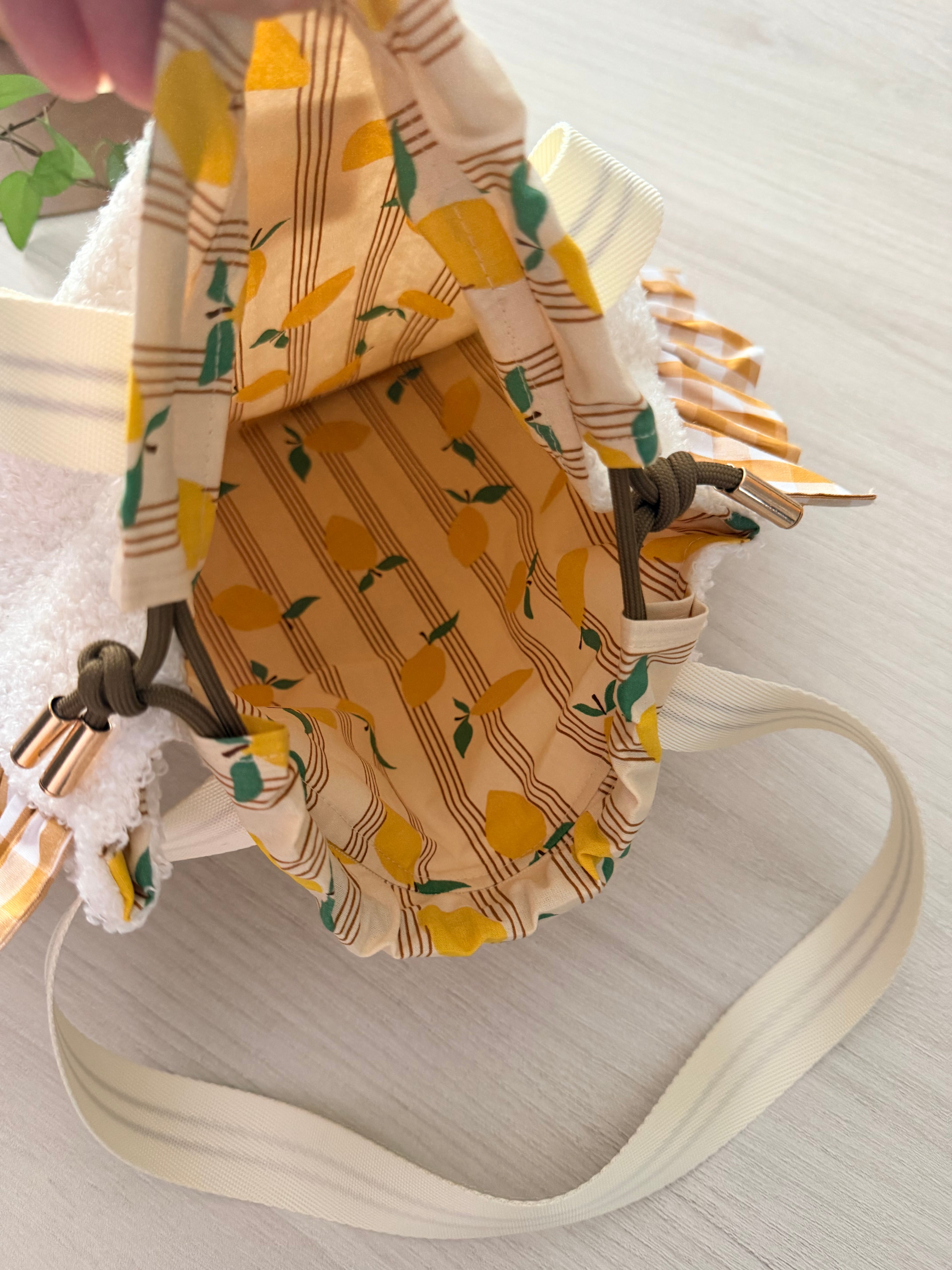 Sac Totebag Citron – Blanc & Vichy Miel