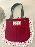 Sac Totebag Cerise – Bordeaux & Coton Fleuri