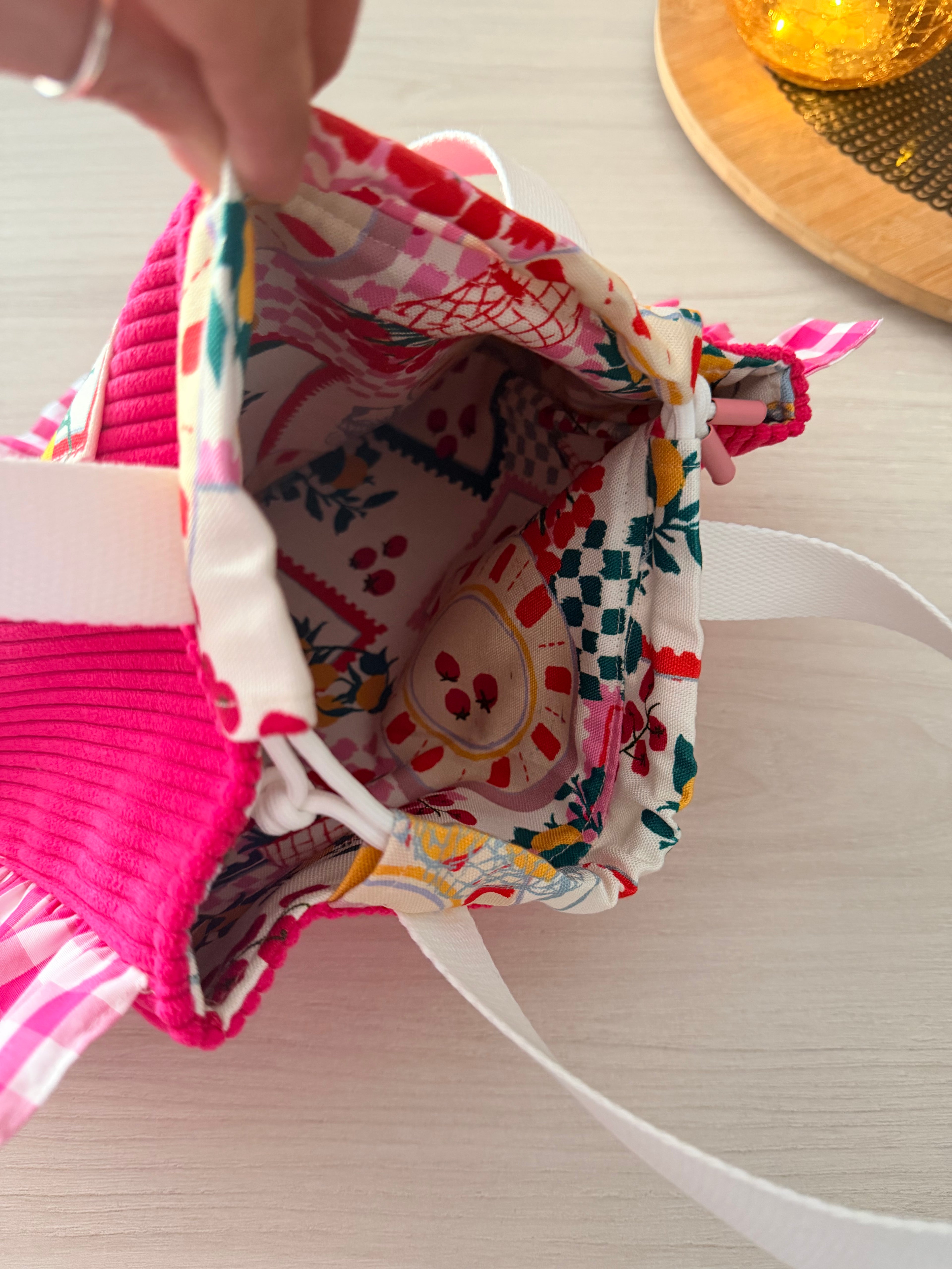 Sac Totebag Cerise – Framboise & Vichy Rose