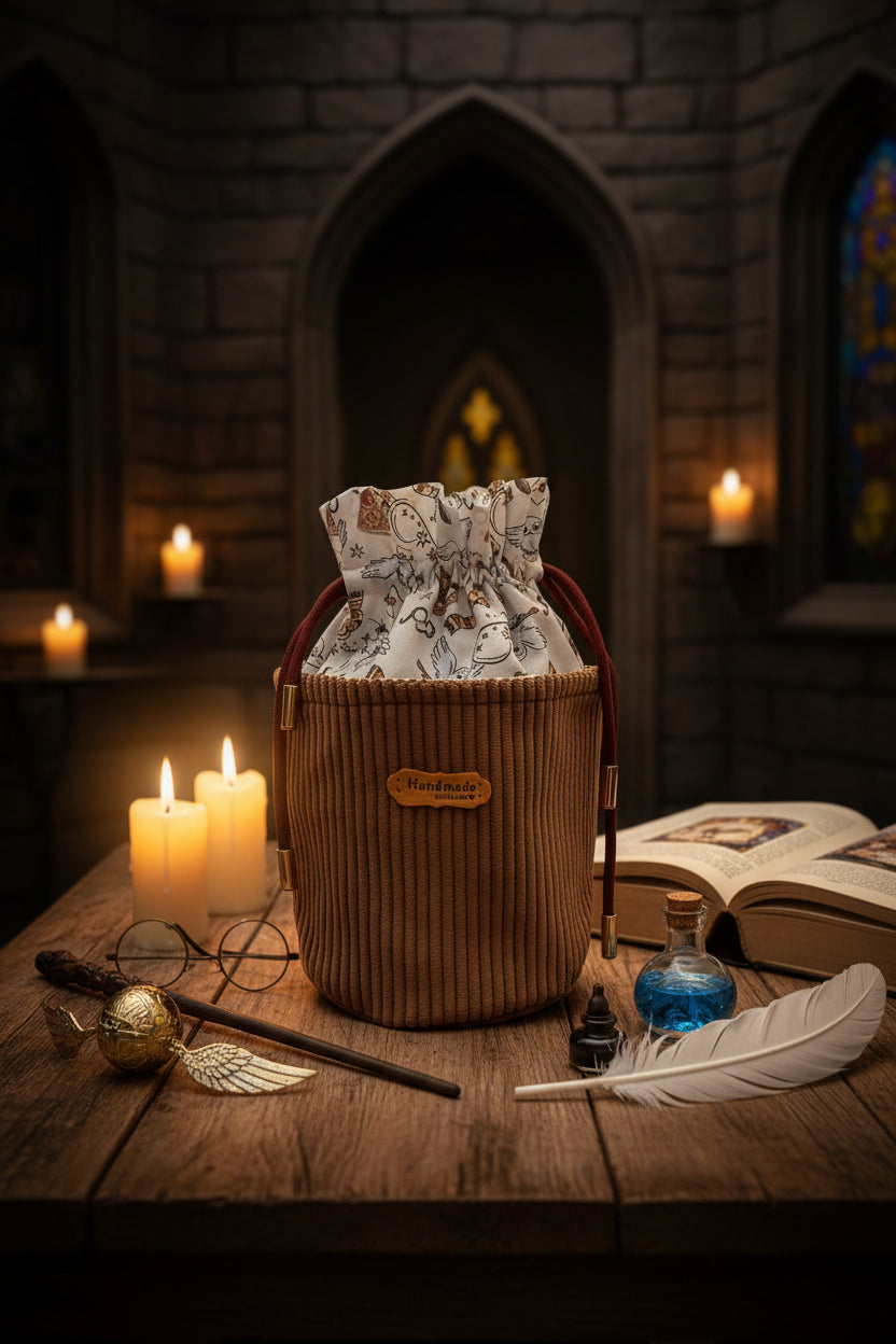 Pochon à Nouer Velours Côtelé Cognac – Le Petit Atelier 27