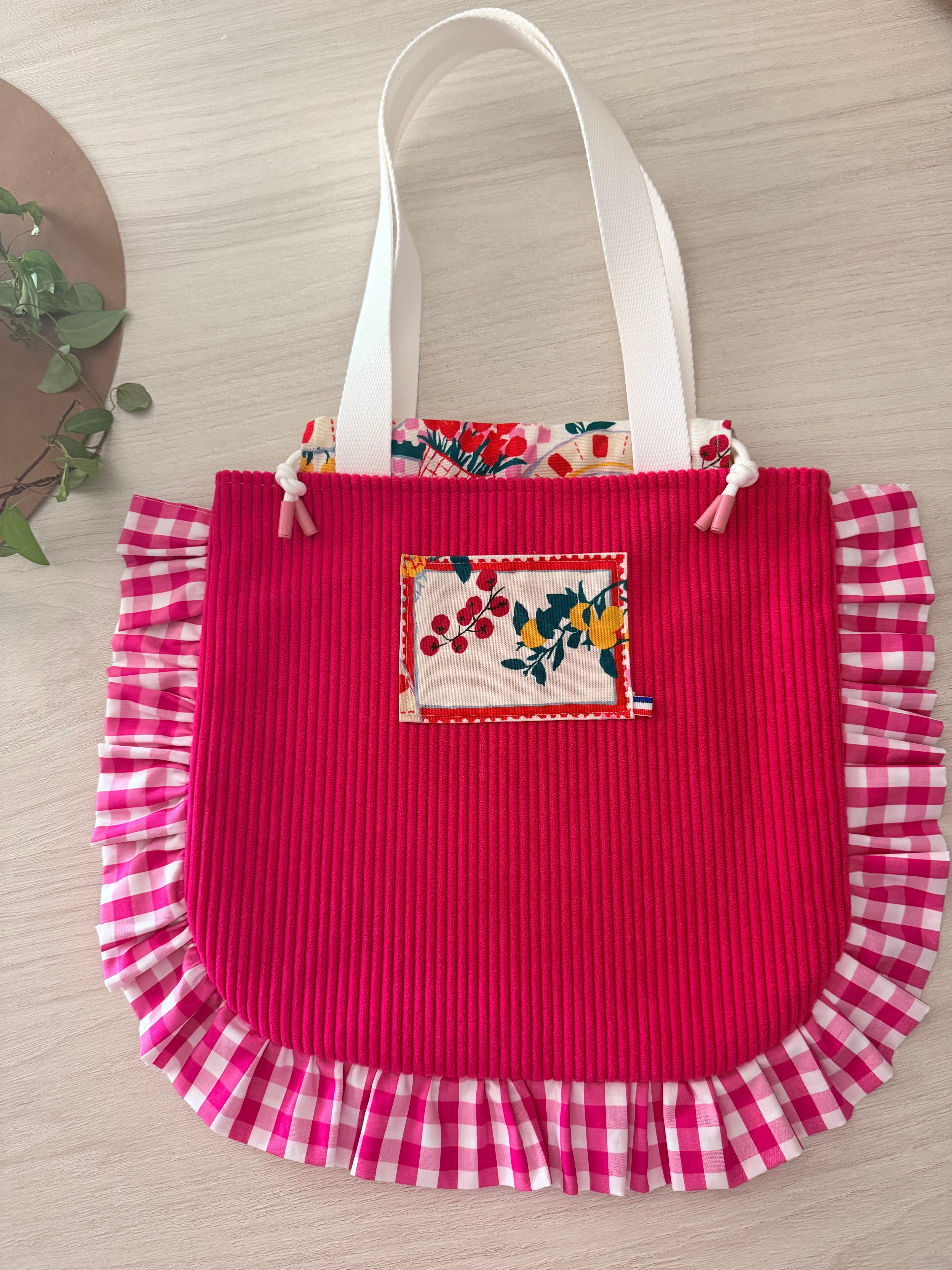 Sac Totebag Cerise – Framboise & Vichy Rose