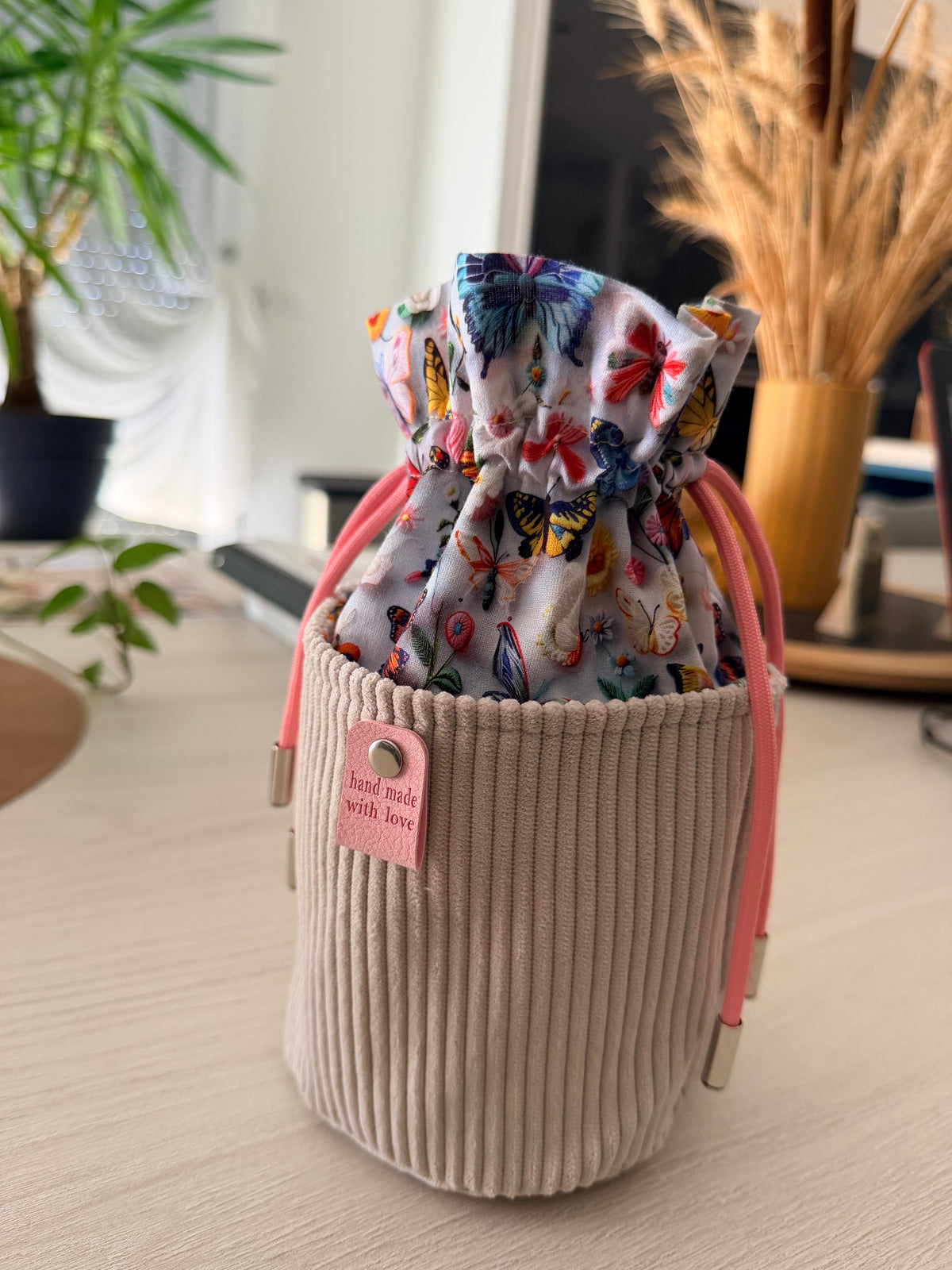 Pochon à Nouer Velours Côtelé Beige – Le Petit Atelier 27