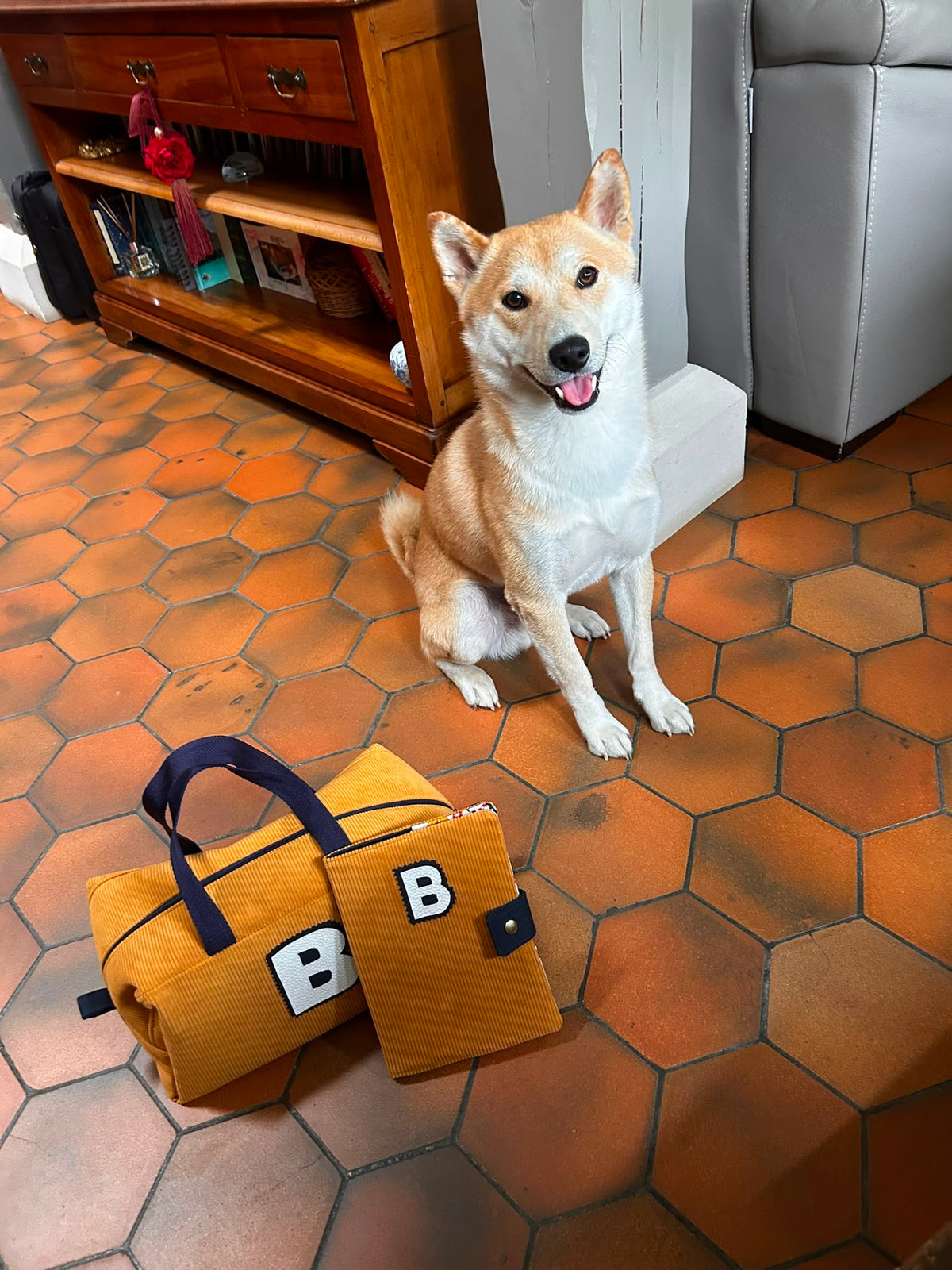 Ensemble Protège Carnet de Santé & Sac à Accessoires – Velours Côtelé | Le Petit Atelier 27