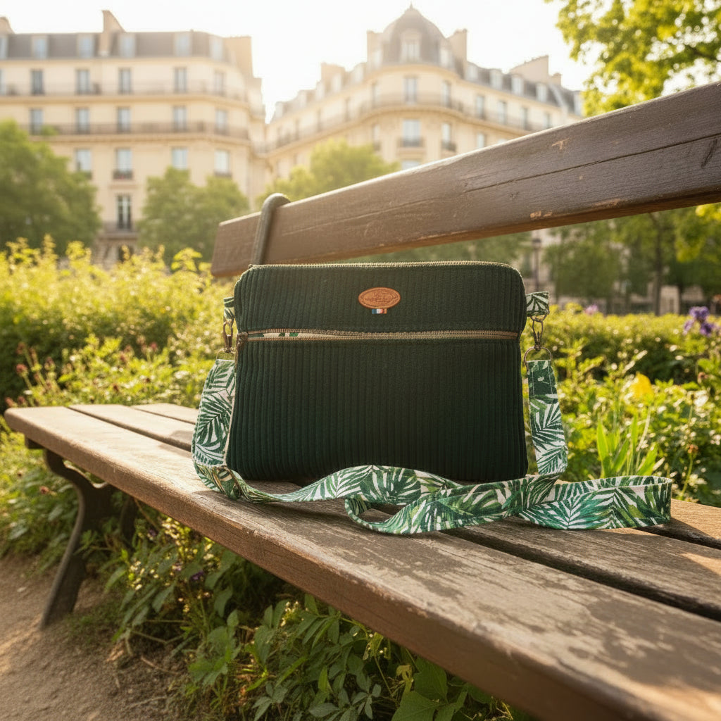 Petit Sac à Bandoulière en Velours Côtelé – Poche Zippée, Bandoulière Interchangeable | Le Petit Atelier 27