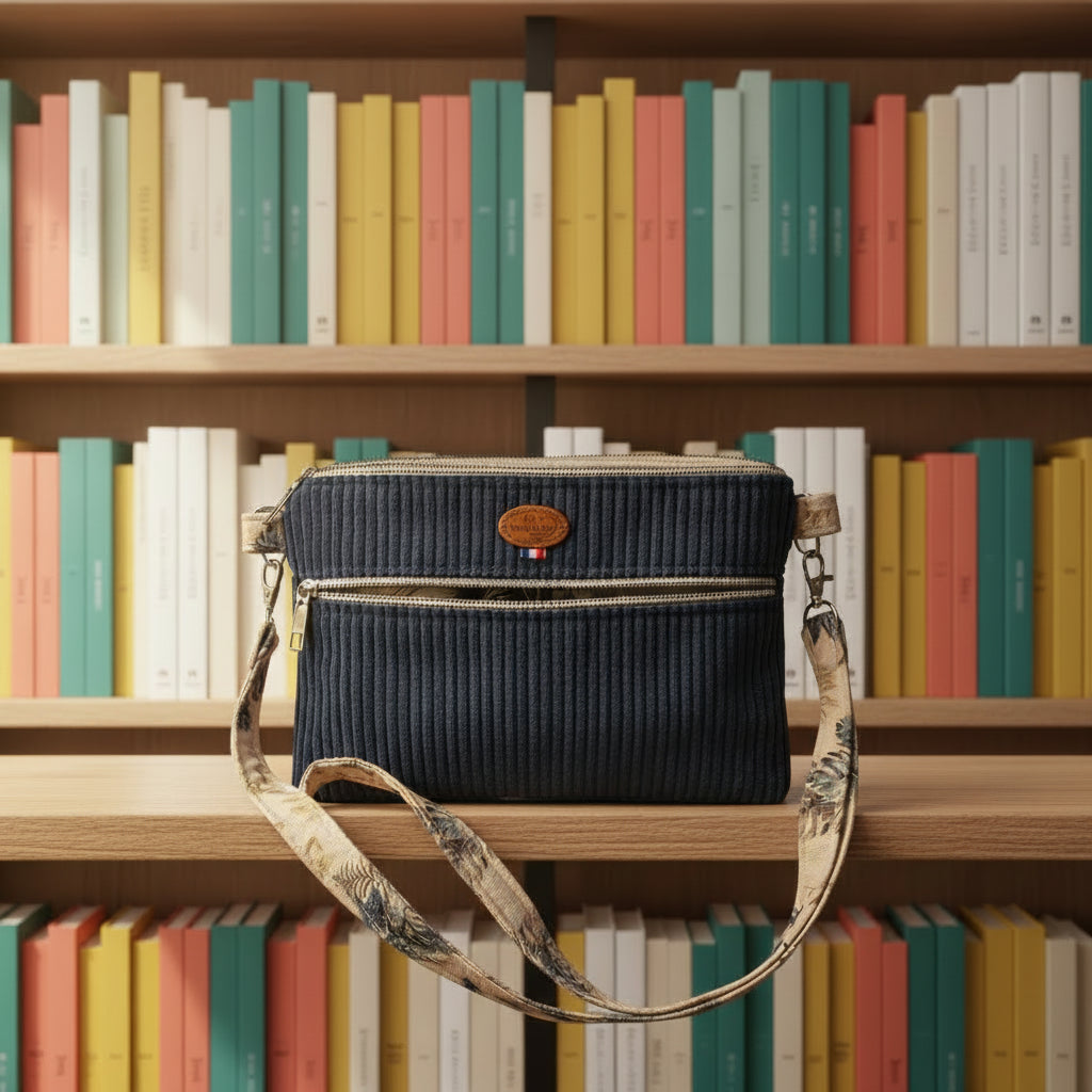 Petit Sac à Bandoulière en Velours Côtelé – Poche Zippée, Bandoulière Interchangeable | Le Petit Atelier 27