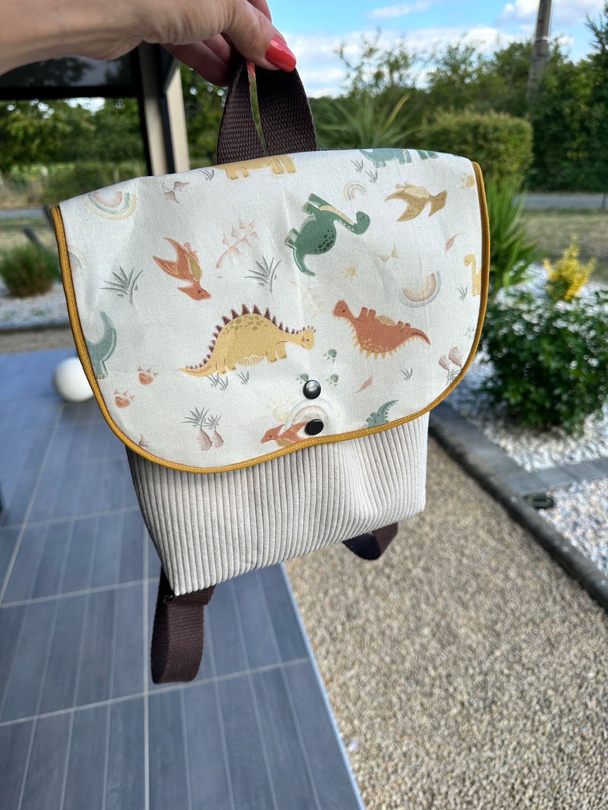 Petit Sac à Dos Enfant en Velours Côtelé – Fait Main | Le Petit Atelier 27
