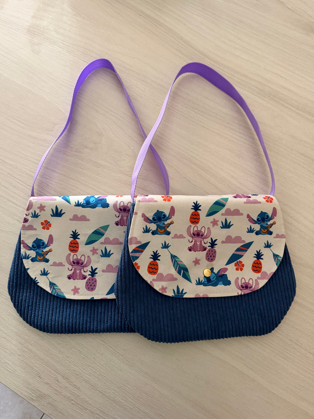Ensemble Pochon & Sac à Main Enfant en Velours Côtelé – Fait Main | Le Petit Atelier 27