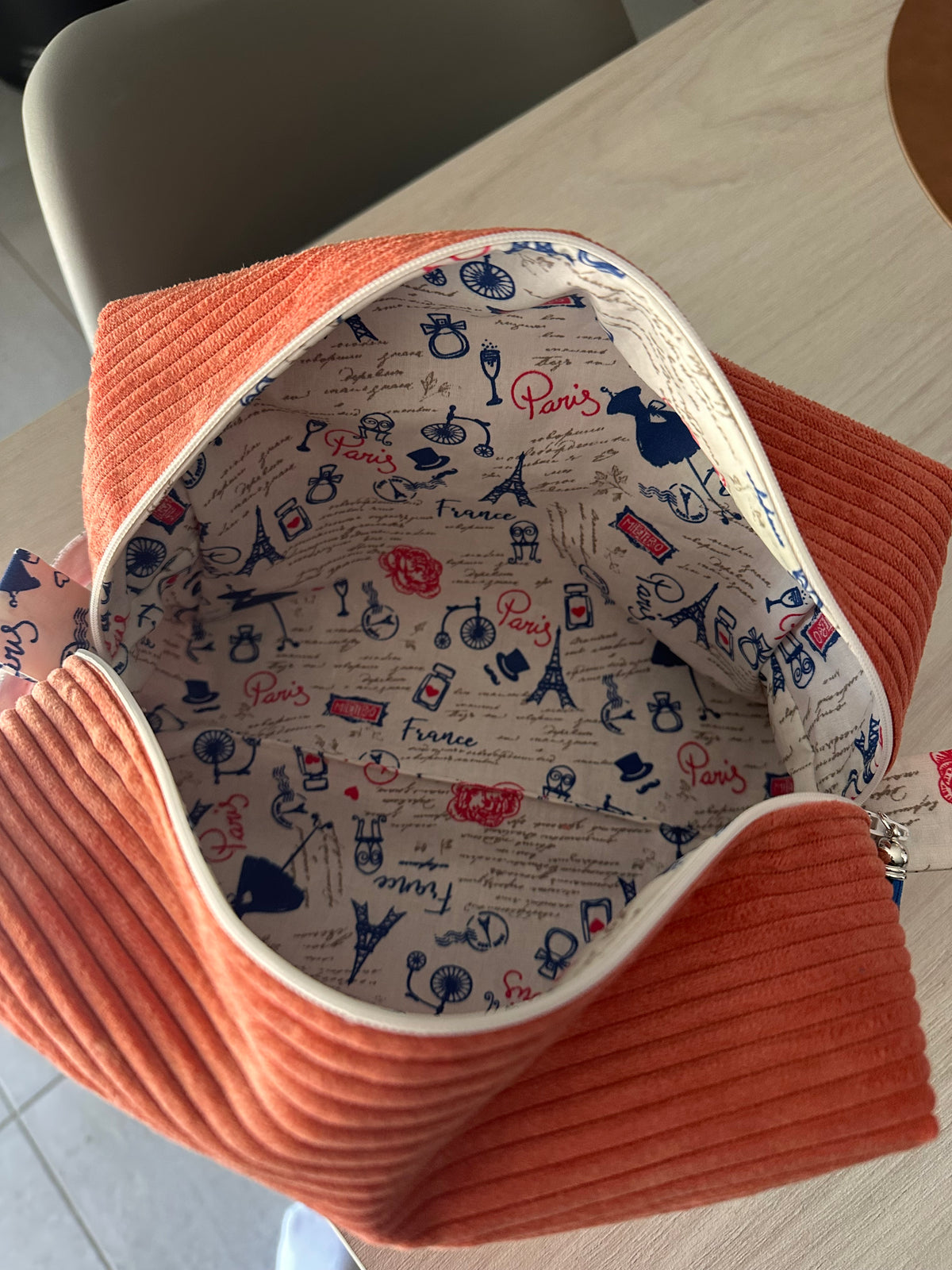 Ensemble Grande Trousse de Toilette & Pochette Assortie – Velours Côtelé | Le Petit Atelier 27
