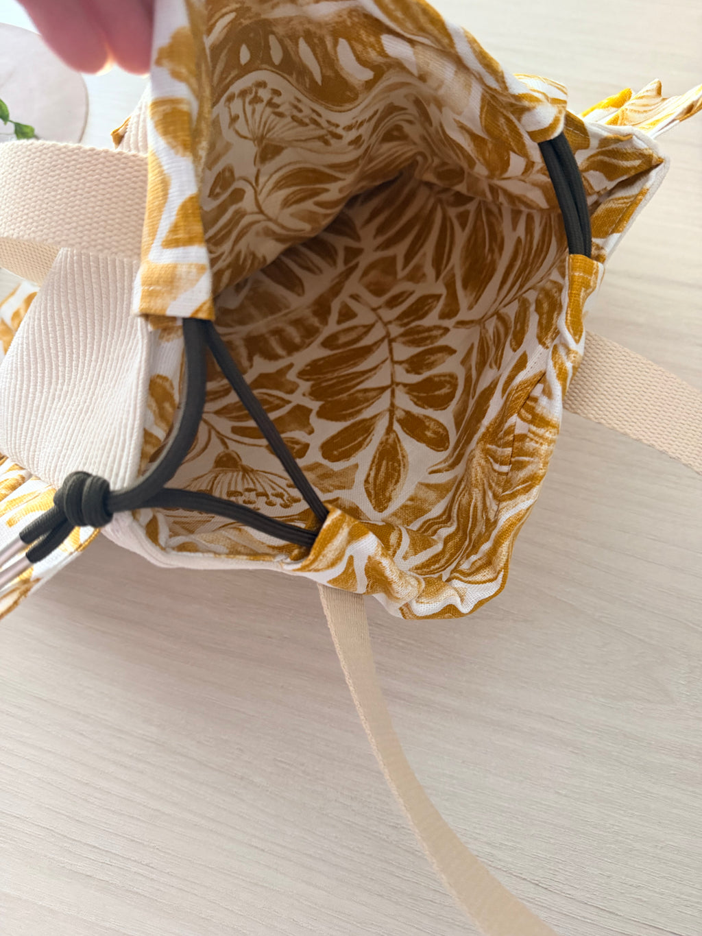 Sac Totebag Monstera – Écru & Feuilles Dorées