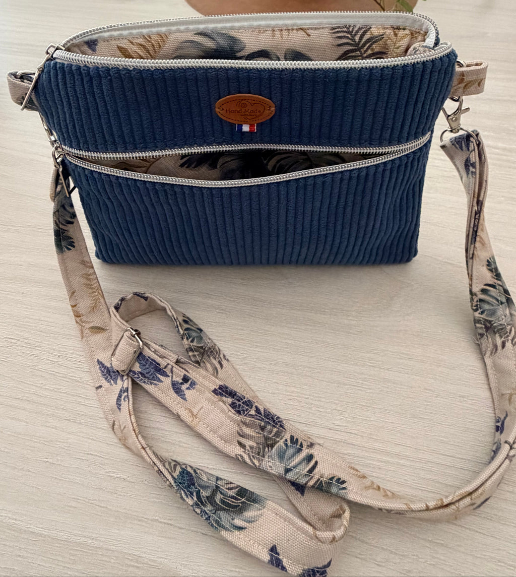 Petit Sac à Bandoulière en Velours Côtelé – Poche Zippée, Bandoulière Interchangeable | Le Petit Atelier 27