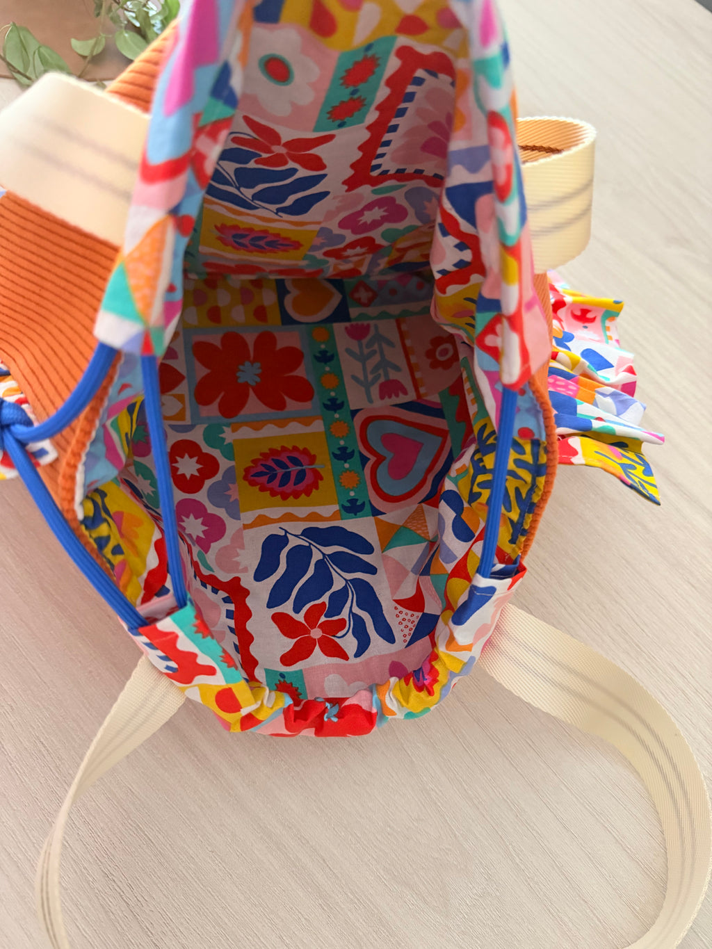 Sac Totebag Fleur – Terracotta & Multicolore