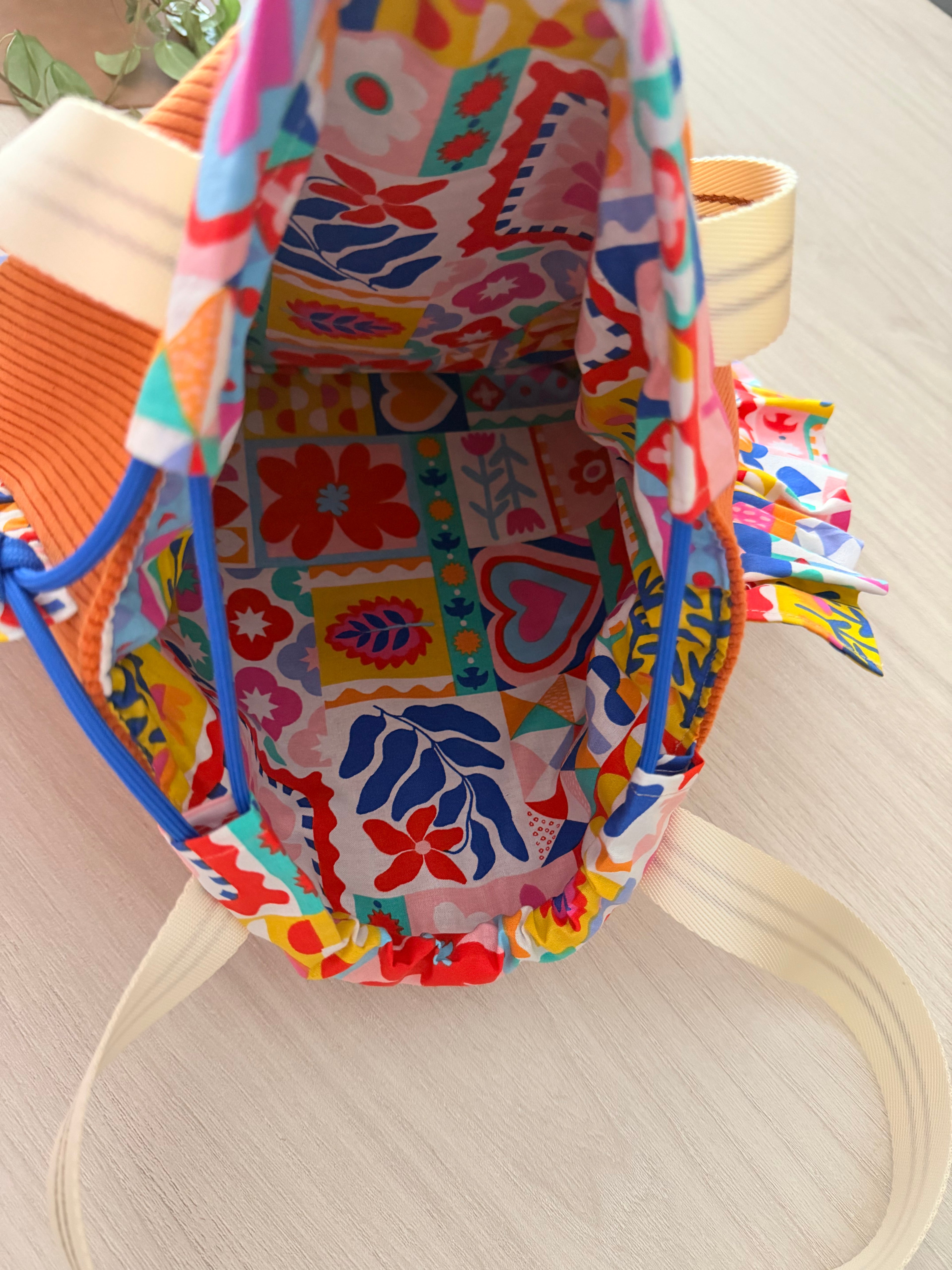 Sac Totebag Fleur – Terracotta & Multicolore