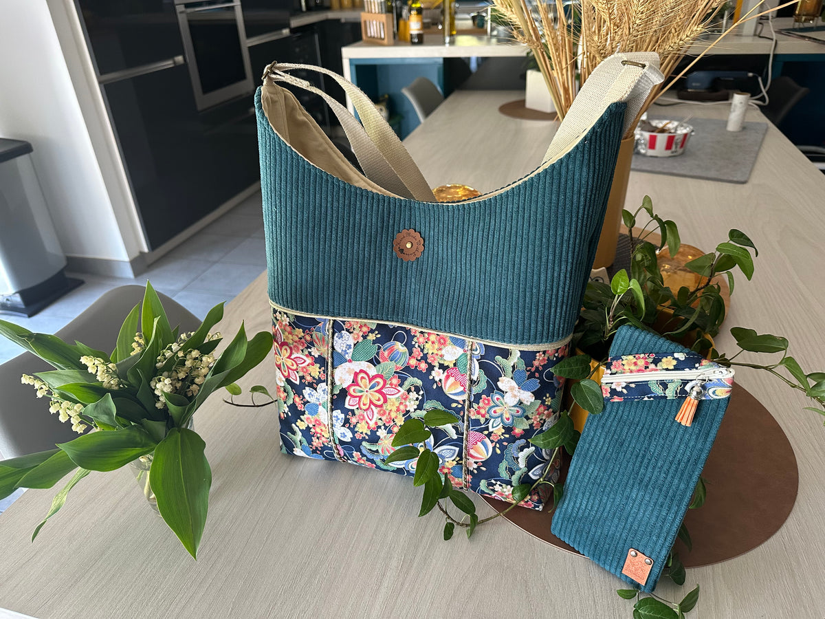 Ensemble Sac à Main, Étui à Lunettes & Porte-Monnaie Velours Côtelé | Le Petit Atelier 27