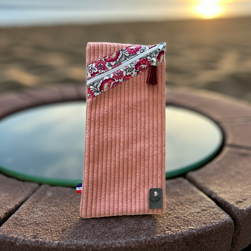 Étui à lunettes Velours Côtelé Rose Pâle – Le Petit Atelier 27