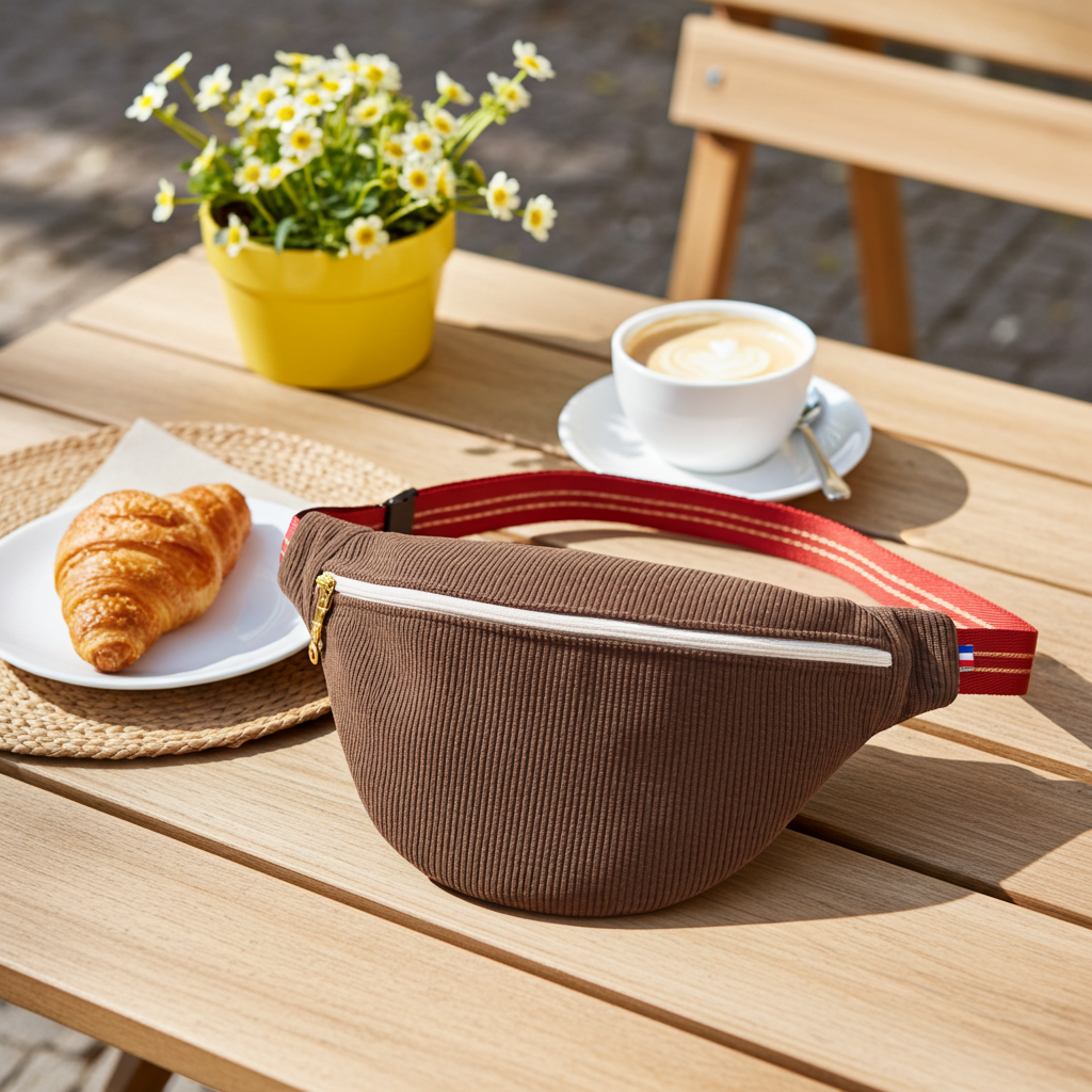 Sac Banane Velours Côtelé Taupe – Le Petit Atelier 27